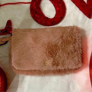 Victoria’s Secret Fuzzy Wallet Wristlet in color Blush
